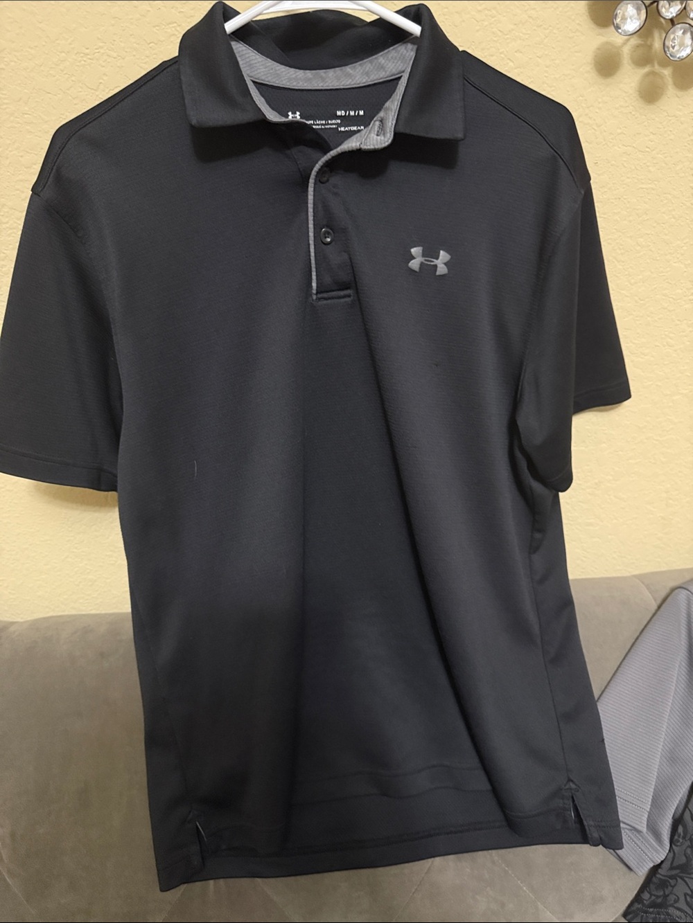 Under Armour Men’s Black Polo with Gray Trim